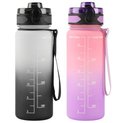 Zestaw butelka bidon na wodę napój TRITANOWA 800ML szczelna SPORTOWA Z PODZIAŁKĄ DLA DWOJGA