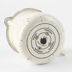 Kubek dzbanek emaliowany 1,1L na mleko z dziubkiem wylewką kremowy