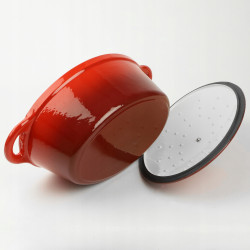 Brytfanna żeliwna emaliowana 29cm czerwona INDUKCJA GAZ PIEKARNIK