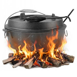 Kociołek żeliwny garnek myśliwski 31,5cm WĘGIERSKI NA OGNISKO GRILL ŻELIWO