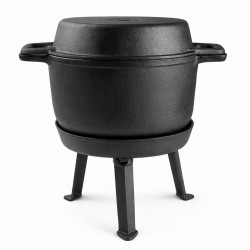 Kociołek żeliwny garnek patelnia 3w1 myśliwski 10L