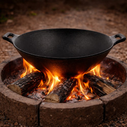 Patelnia żeliwna WOK z dwoma rączkami 37cm INDUKCJA KUCHNIA TAJSKA