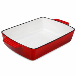 Forma do zapiekania żeliwna emaliowana 33x23x7cm czerwona NACZYNIE EMALIOWANE BRYTFANNA