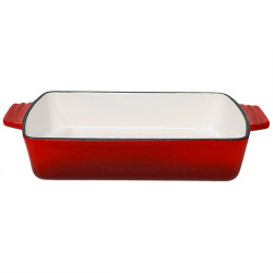 Forma do zapiekania żeliwna emaliowana 33x23cm czerwona