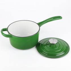 Komplet patelnia żeliwna 26cm rondel żeliwny 1,5L zielony INDUKCJA GAZ