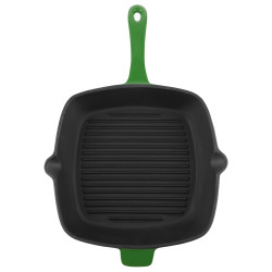 Komplet patelnia żeliwna 26cm rondel żeliwny 1,5L zielony INDUKCJA GAZ