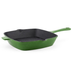 Komplet patelnia żeliwna 26cm rondel żeliwny 1,5L zielony INDUKCJA GAZ