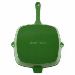 Patelnia żeliwna grillowa 26cm INDUKCJA GAZ ZIELONA