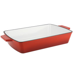 Forma do zapiekania żeliwna emaliowana 33x23cm czerwona
