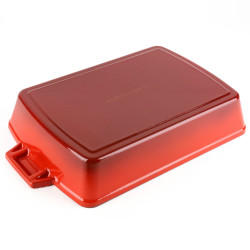 Forma do zapiekania żeliwna emaliowana 33x23x7cm czerwona NACZYNIE EMALIOWANE BRYTFANNA