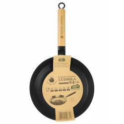 Zestaw patelni żeliwnych z drewnianą rączką LUDMIŁA 20cm + 24cm + 26cm