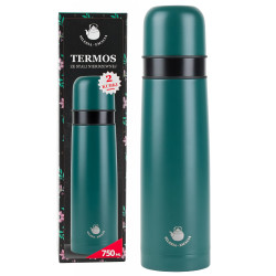 Termos ze stali nierdzewnej 2 kubki zielony 750ml