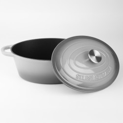 Brytfanna żeliwna emaliowana 29cm szara INDUKCJA GAZ PIEKARNIK