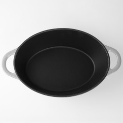 Brytfanna żeliwna emaliowana 29cm szara INDUKCJA GAZ PIEKARNIK