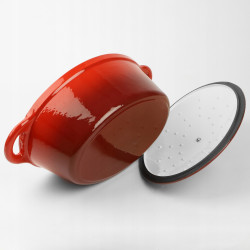 Brytfanna żeliwna emaliowana 29cm czerwona INDUKCJA GAZ PIEKARNIK