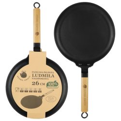 Patelnia żeliwna naleśnikowa LUDMIŁA 26cm INDUKCJA GAZ NON-STICK