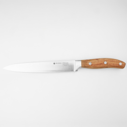 Komplet zestaw noży noże kuchenne 5 sztuk BLOK MAGNETYCZNY DREWNO PREMIUM