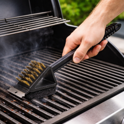 Szczotka do grilla 3w1 z drucianym włosiem, skrobakiem i gąbką czyszczącą 34.5x9.5cm