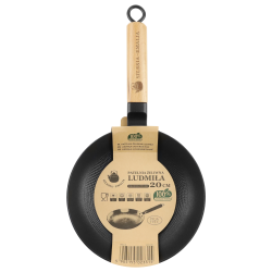 Patelnia żeliwna z drewnianą rączką LUDMIŁA 20cm