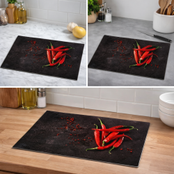 Szklana deska kuchenna 20x30cm SZKŁO HARTOWANE ZE WZOREM DO KROJENIA