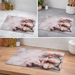 Szklana deska kuchenna 20x30cm SZKŁO HARTOWANE ZE WZOREM MAGNOLIA DO KROJENIA