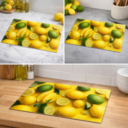 Szklana deska kuchenna 20x30cm SZKŁO HARTOWANE ZE WZOREM CYRYNY LIMONKI DO KROJENIA