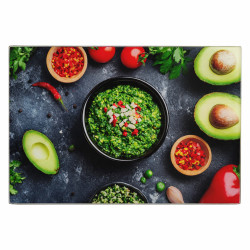 Szklana deska kuchenna 30x40cm SZKŁO HARTOWANE ZE WZOREM AWOKADO DO KROJENIA