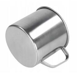 Kubek stalowy z uchwytem 650ml TURYSTYCZNY PIKNIKOWY WĘDKARSKI