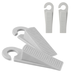 Odbojnik klin do drzwi 2 SZTUKI BLOKADA STOPER DRZWIOWY OGRANICZNIK SZARY