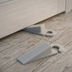 Odbojnik klin do drzwi 2 SZTUKI BLOKADA STOPER DRZWIOWY OGRANICZNIK SZARY