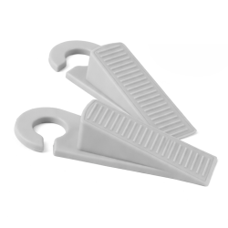 Odbojnik klin do drzwi 2 SZTUKI BLOKADA STOPER DRZWIOWY OGRANICZNIK SZARY