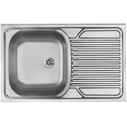 Zlewozmywak stalowy 1-komorowy 76x42x18cm prostokątny z ociekaczem po prawej stronie SILESIA EMALIA - 8