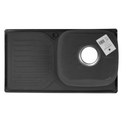 Zlewozmywak stalowy 1-komorowy 76x42x18cm prostokątny z ociekaczem po prawej stronie SILESIA EMALIA - 2