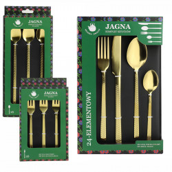 Komplet sztućców sztućce JAGNA 36-elementowy złoty
