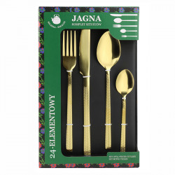 Komplet sztućców sztućce JAGNA 36-elementowy złoty