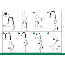 Bateria kuchenna elastyczna giętka CZARNA CHROM KRAN WYLEWKA ZLEWOZMYWAK SILESIA EMALIA - 14