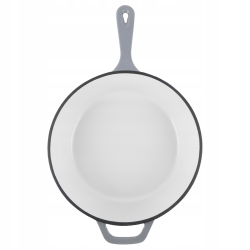 Patelnia żeliwna emaliowana rondel 2w1 ELŻBIETA 26,5 cm SZARA INDUKCJA GAZ PIEKARNIK