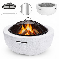 Palenisko ogrodowe 60 cm Z POKRYWĄ RUSZTEM GRILL - grill ogrodowy na taras, do ogrodu i na ognisko