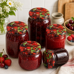 10x WIECZKO ZAKRĘTKI DO SŁOIKÓW FI 82 WIECZKA 6 ZACZEPÓW NAKRĘTKI OWOCE