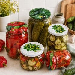 10x WIECZKO ZAKRĘTKI DO SŁOIKÓW FI 66 WIECZKA 6 ZACZEPÓW NAKRĘTKI WARZYWA