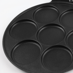 Patelnia żeliwna dołkownica LUDMIŁA 27cm + DOZOWNIK DO CIASTA PANCAKE PLACKI INDUKCJA