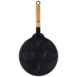 Patelnia żeliwna dołkownica LUDMIŁA 27cm + DOZOWNIK DO CIASTA PANCAKE PLACKI INDUKCJA