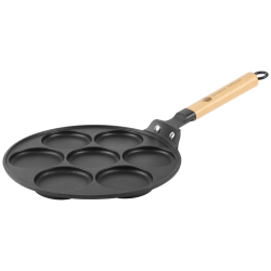 Patelnia żeliwna dołkownica LUDMIŁA 27cm + DOZOWNIK DO CIASTA PANCAKE PLACKI INDUKCJA