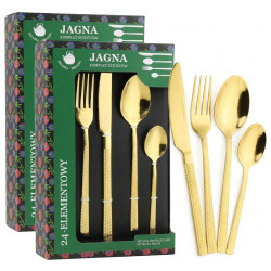 Komplet sztućców sztućce JAGNA 48-elementowy złoty