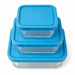 Komplet 3 pojemników szklane pojemniki na żywność LUNCHBOX 0,4L 1L 2,4L